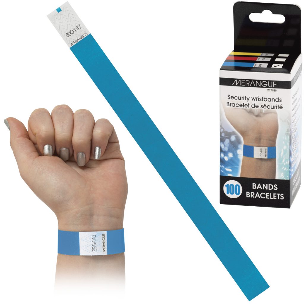 Security Tyvek® Wristbands, Blue Merangue
