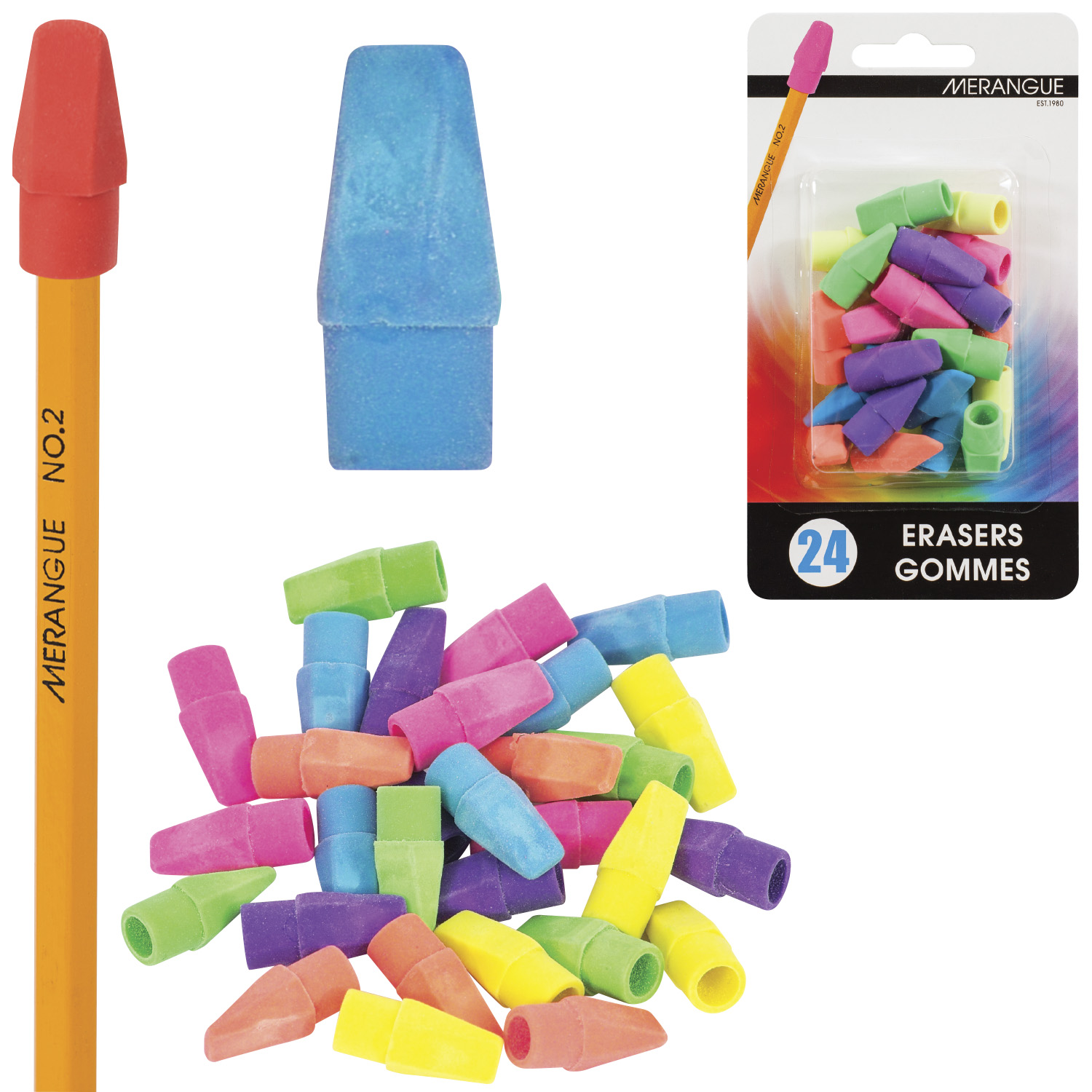 Pencil Top Erasers – Merangue