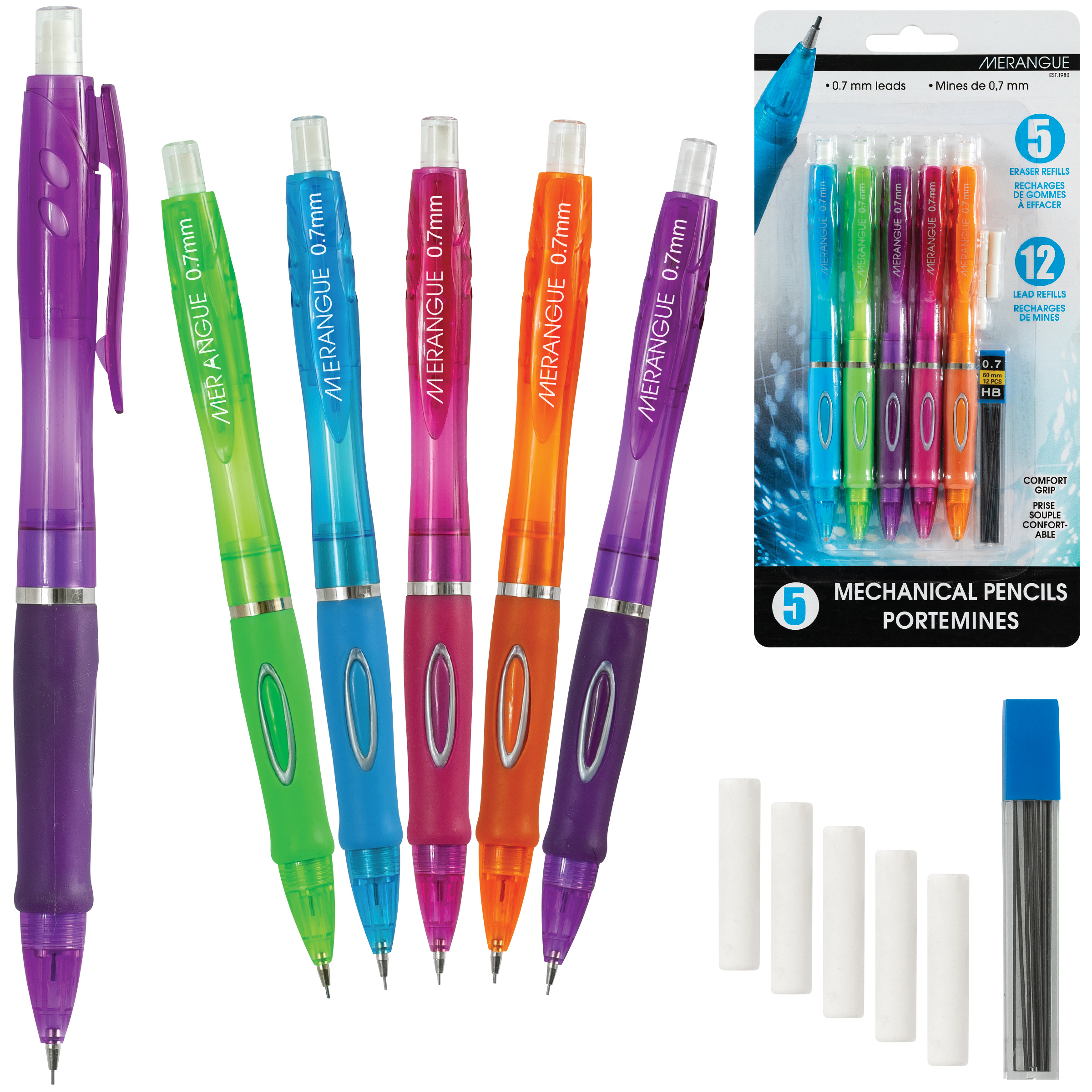 Comfort Grip Mechanical Pencils, 5 Pack – Merangue