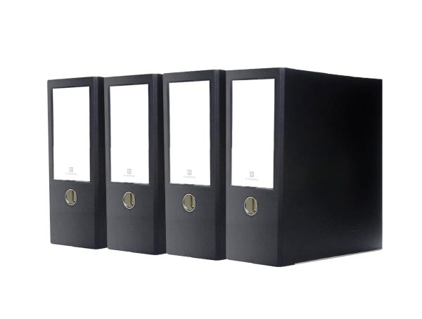 3XLPACK-BK - 4pk 4" Linen Textured Binders Black