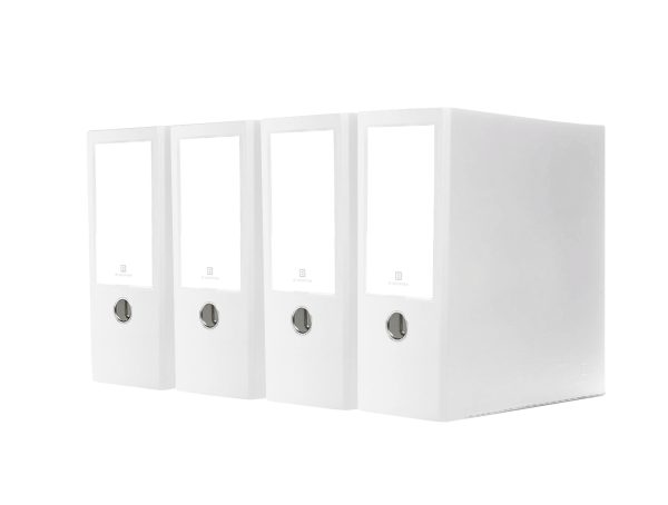 3XLPACK-WH - 4pk 4" Linen Textured Binders White