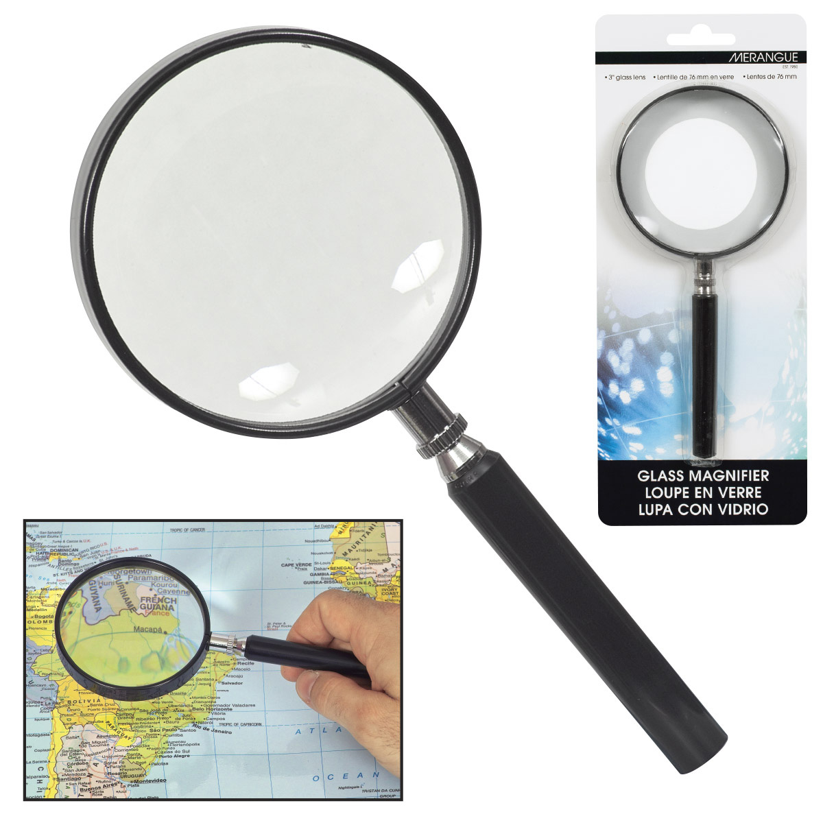 2 Lighted Magnifiers – 6X 3X Pocket Magnifier with Light, 3X Lighted  Fresnel Lens Credit Card Size Magnifier, Use as Pocket Magnifying Glass  with