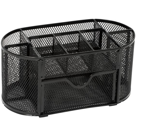 1025-2040-20-000 - Oval Mesh Desk Organizer, Blk
