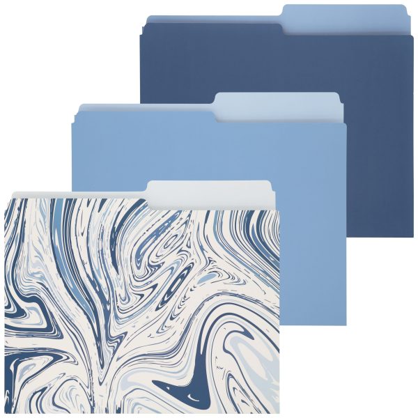 1088-4011-00-000 - 3pk Blue Swirl File Folders