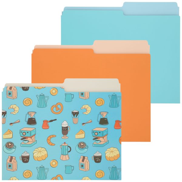 1088-4061-00-000 - 3pk Retro Coffee File Folders
