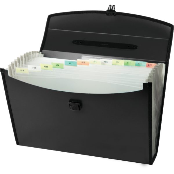 150-12-BK - Expanding Clip Letter/Legal File Folder, 13 Pockets