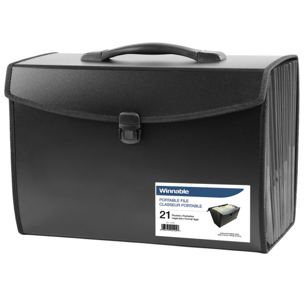 150-21-BK - Expanding Clip Letter/Legal File Folder, 21 Pockets