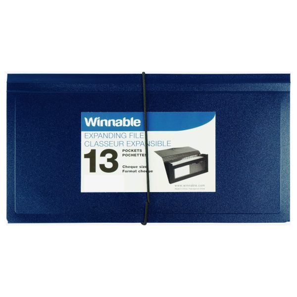 200-12-DB - Expanding Cheque Folder, 13 Pockets, Blue