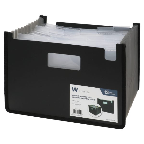 201D-13-BK - Desktop Letter File Folder, 13 Pockets, Black