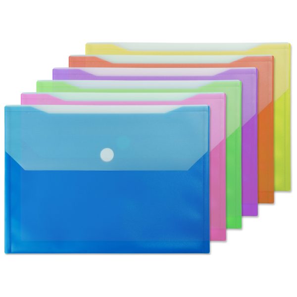 EN-10S-AD - Poly Snap Letter Envelope, 2-Pocket, Assorted