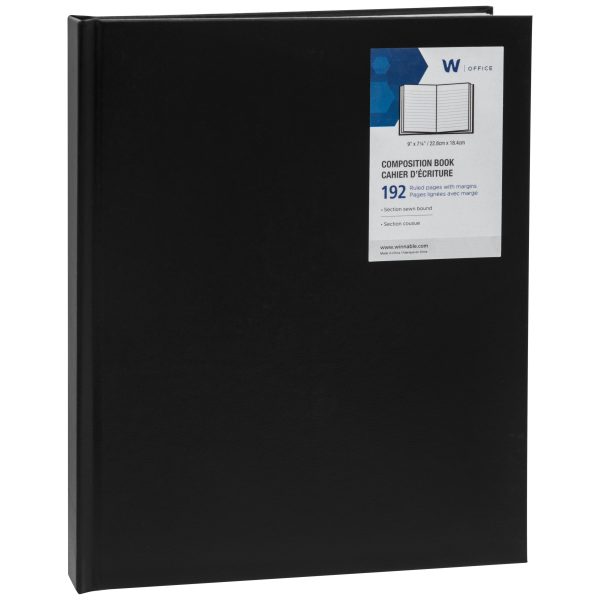 W9-01-BK - Comp book 9" X 7 1/2", Black