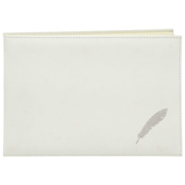 WGB-05Q-WE - PU Embossed White Guestbook