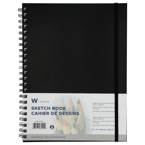 WSB-129-BK - Sketch Book 12" x 9"
