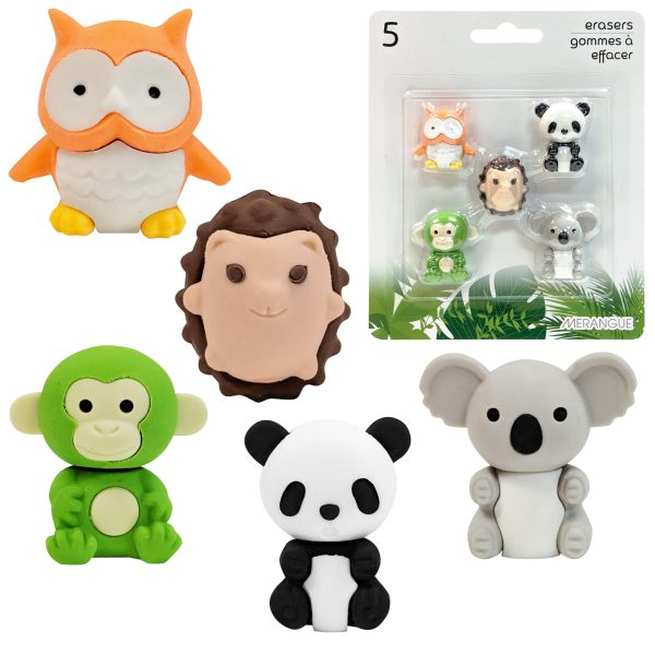 BD 5pk Jungle Animal Erasers