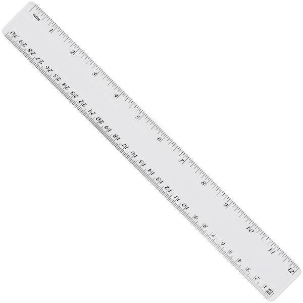 12"/30cm Shatterproof Flexible Ruler – Clear