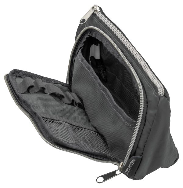 Pencil Pouch with Handle – Grey, 2-Zipper Compartment