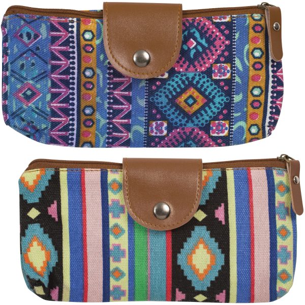 Pouch with Brown Button Closure