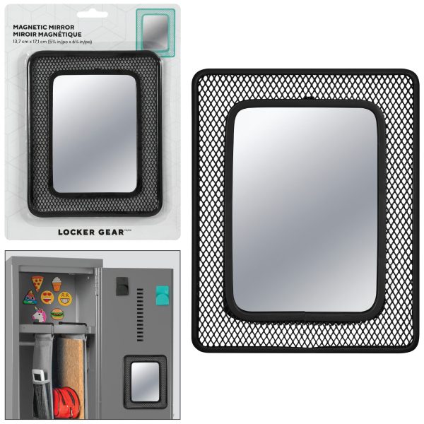 1018-5021-20-000 - Magnetic Mesh Locker Mirror – Black