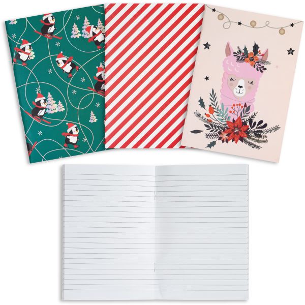 Holiday-Themed 6" x 8" 3-Pack Notebooks
