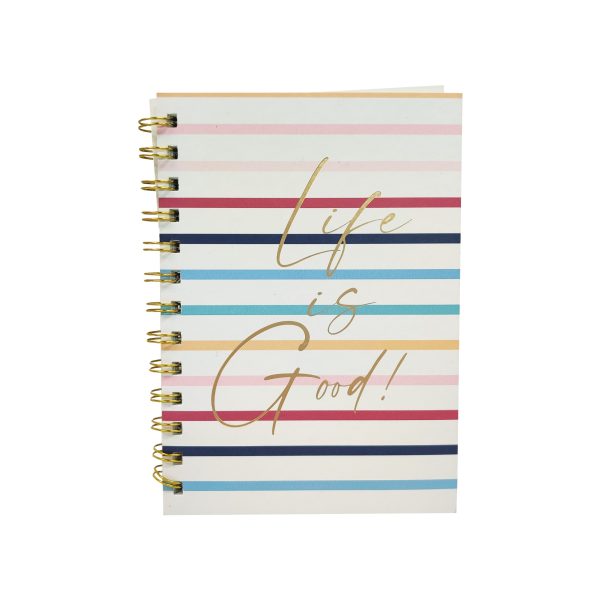 1028-2120-00-000 - 5x7 Spiral Soft PU Notebook – “Life is Good” Design