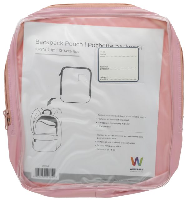 Oval Backpack Pencil Pouch (Pink)