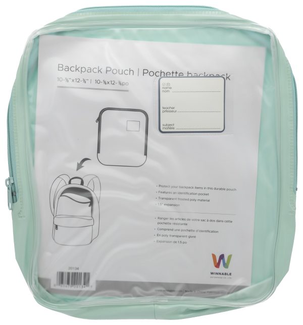 Oval Backpack Pencil Pouch (Mint Green)
