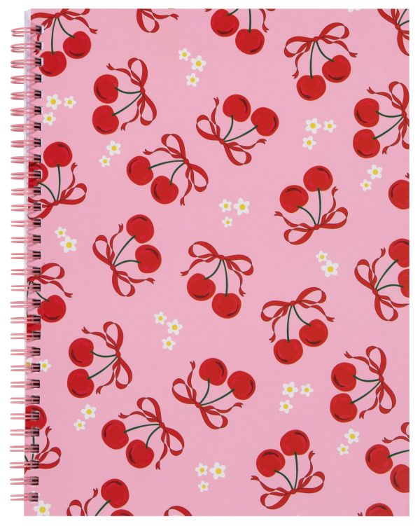 4509-4000-00-000 - Cherry & Bows Coil Notebook – 8" x 10", 80 Sheets