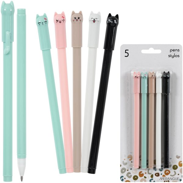 38Q1-2121-00-000 - 5pk Cat Expression Gel Pens