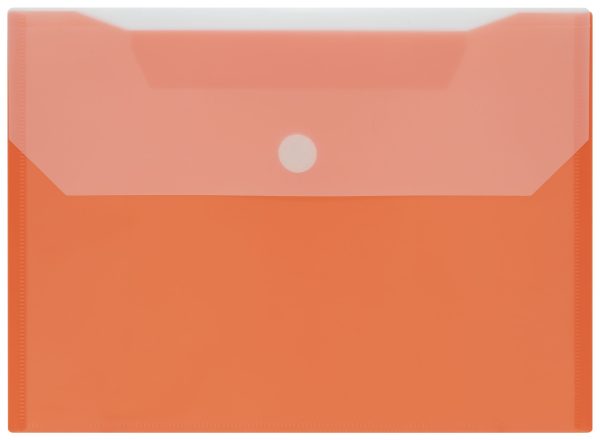 EN-10OR-PK - 12-Pack Two-Pocket Poly Envelopes with Velcro Closure – Letter Size, Orange