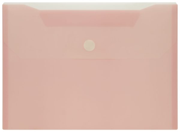 EN-10PI-PK - 12-Pack Two-Pocket Poly Envelopes with Velcro Closure – Letter Size, Pink