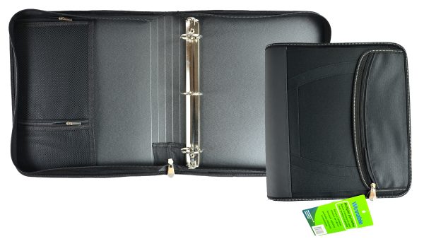 Nylon Zippered 3-Ring Binder (Black) - Image 3