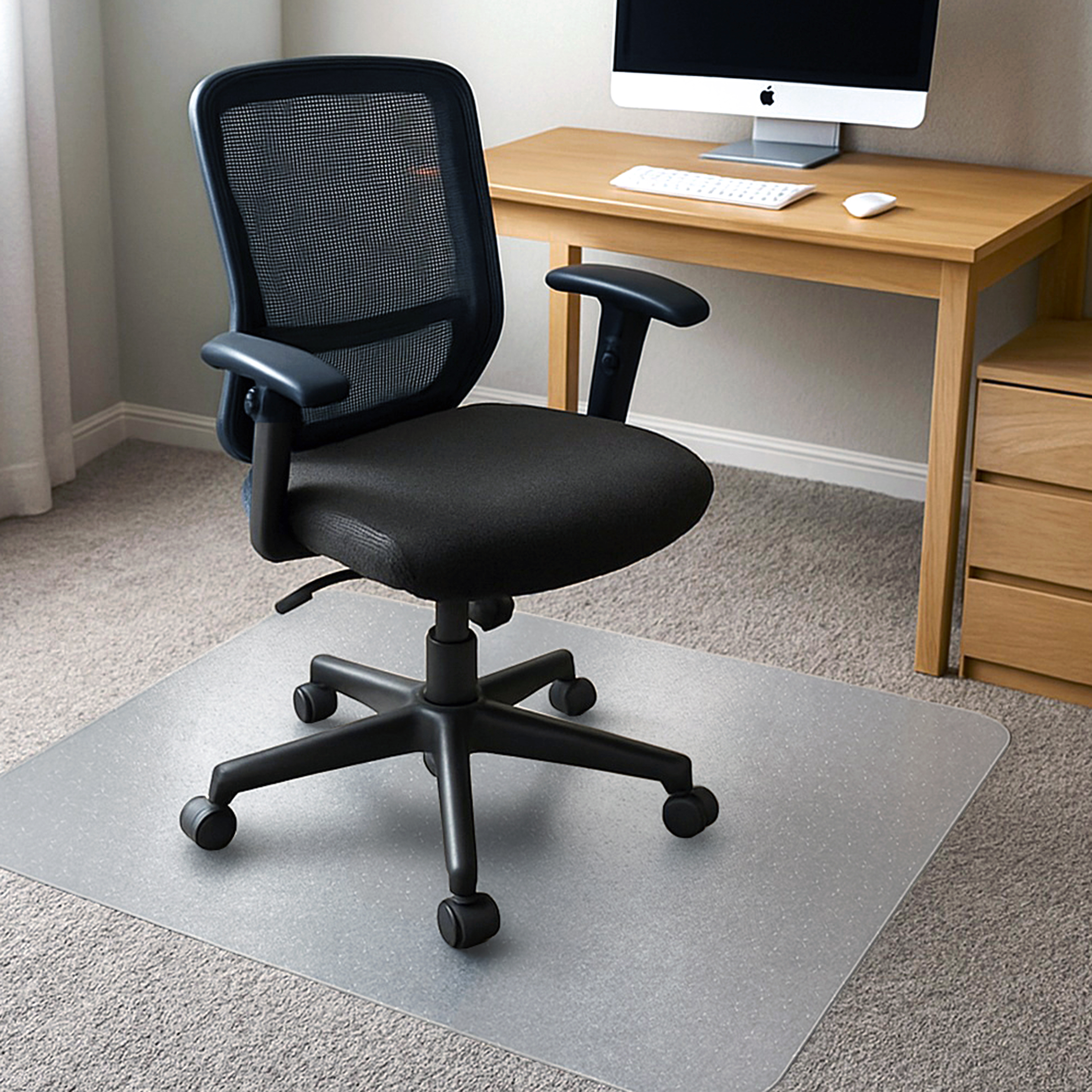 EXC127525ET – Floortex Vinyl Rectangular Chair Mat for Low Pile Carpets up to 1/4″ – 29″ x 47″