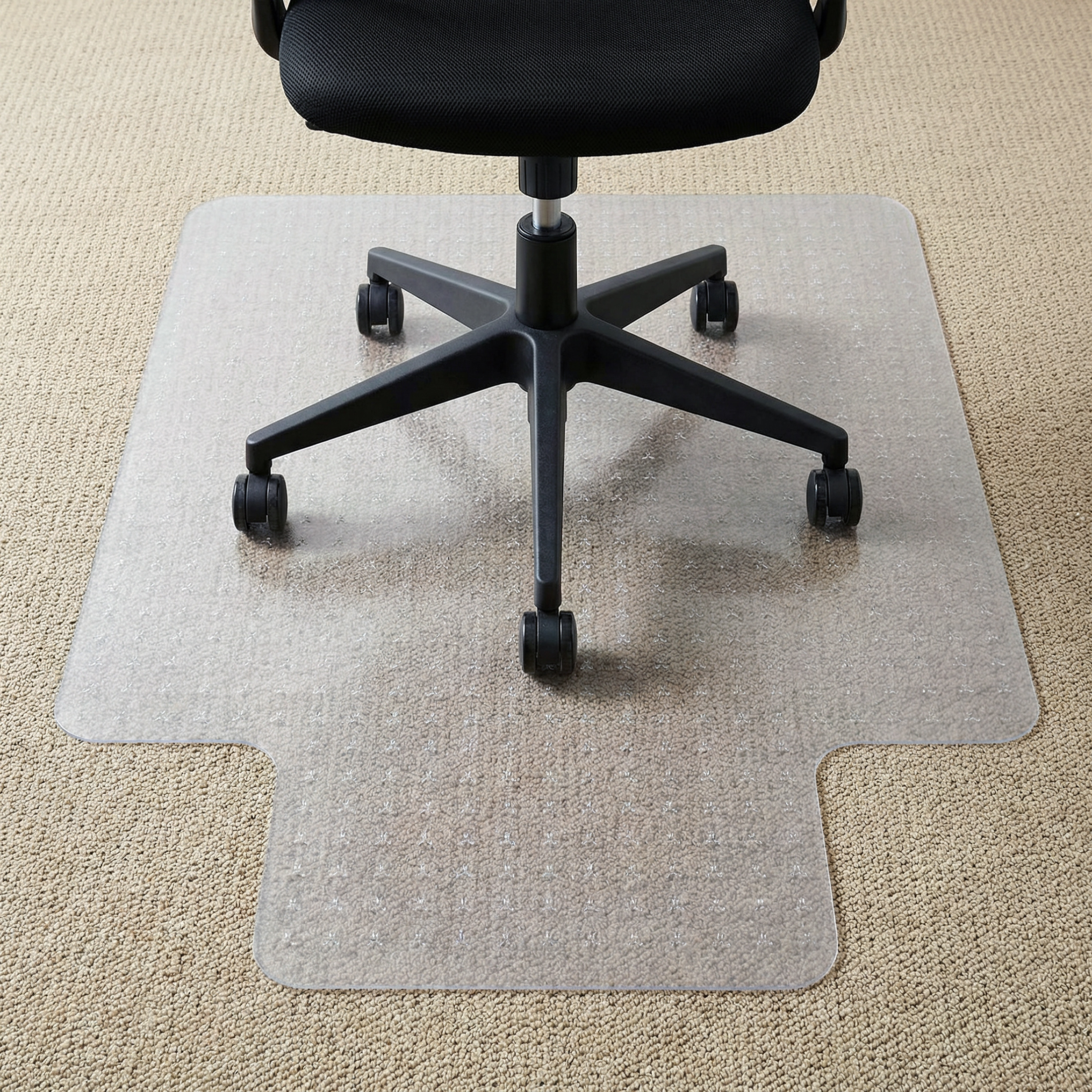 EXC129225LT – Cleartex Lipped Chair Mat for Low Pile Carpets up to 1/4″ – 35″ x 47″